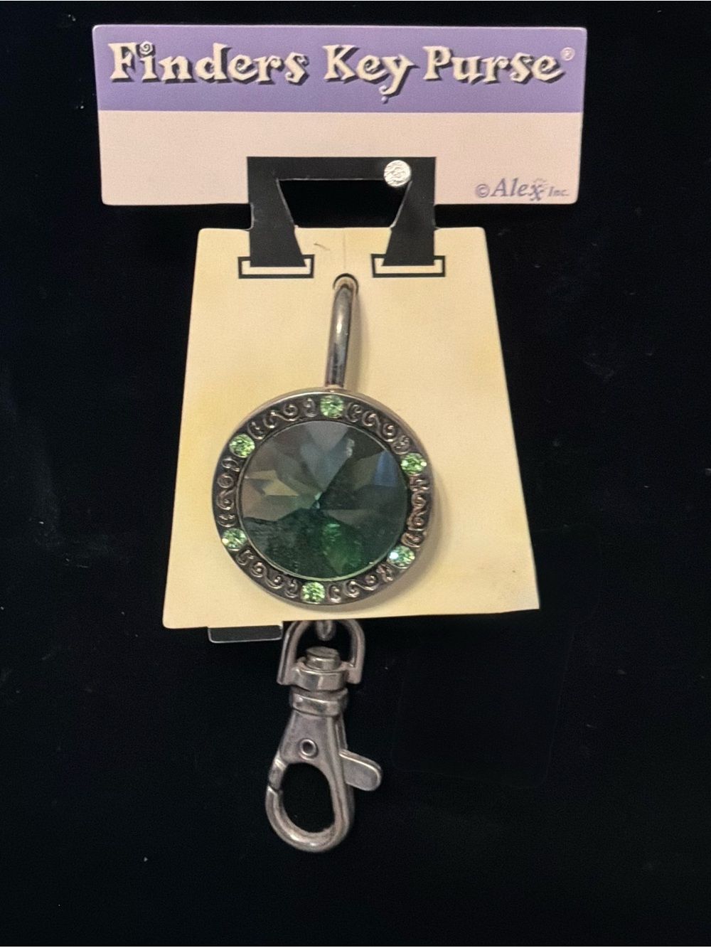 Finders Key Purse Alex Green Crystal Purse Hook Keychain